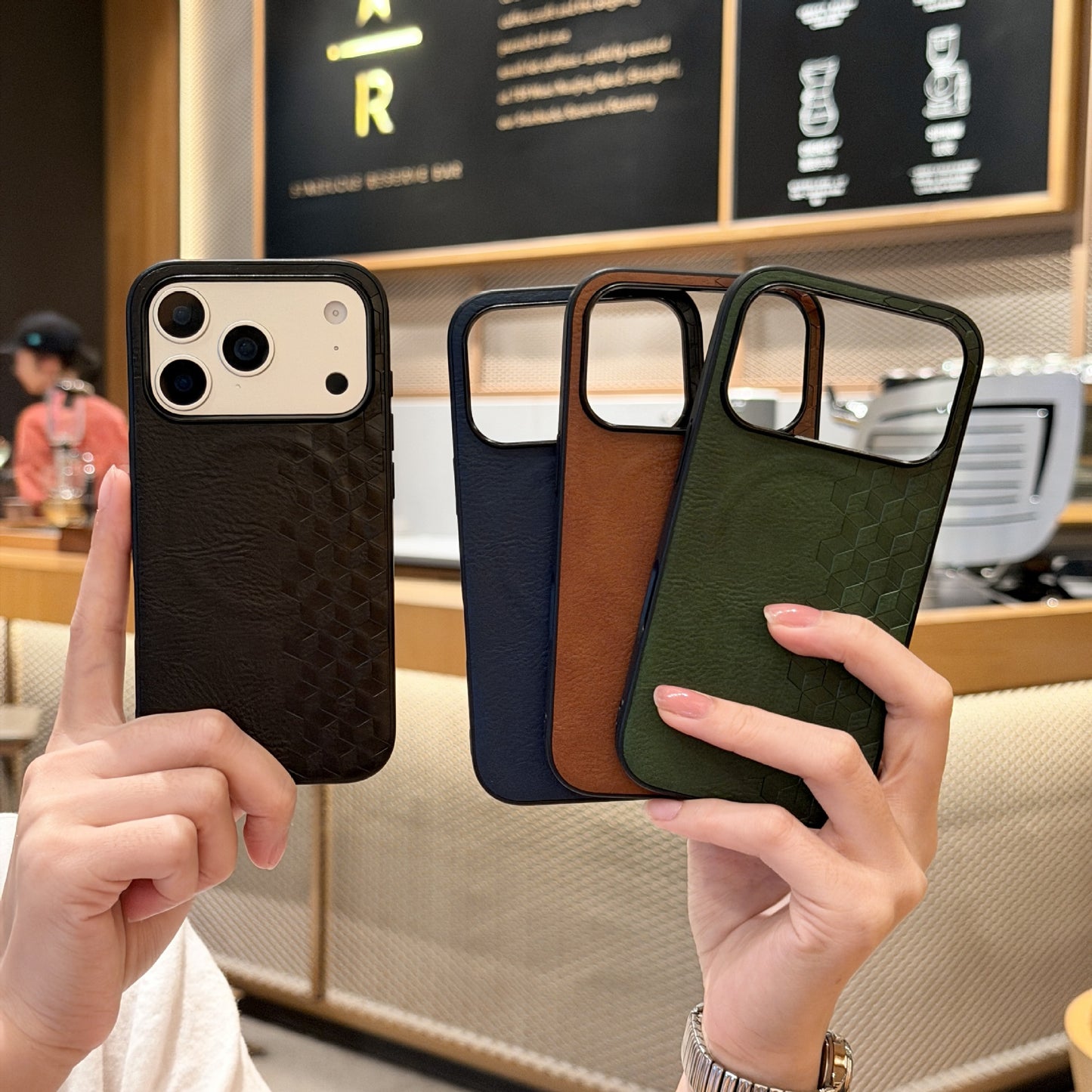 Apple Iphone series All-Inclusive Anti-Fall Air Plaid  Magnetic Protective Case (Exclusive)