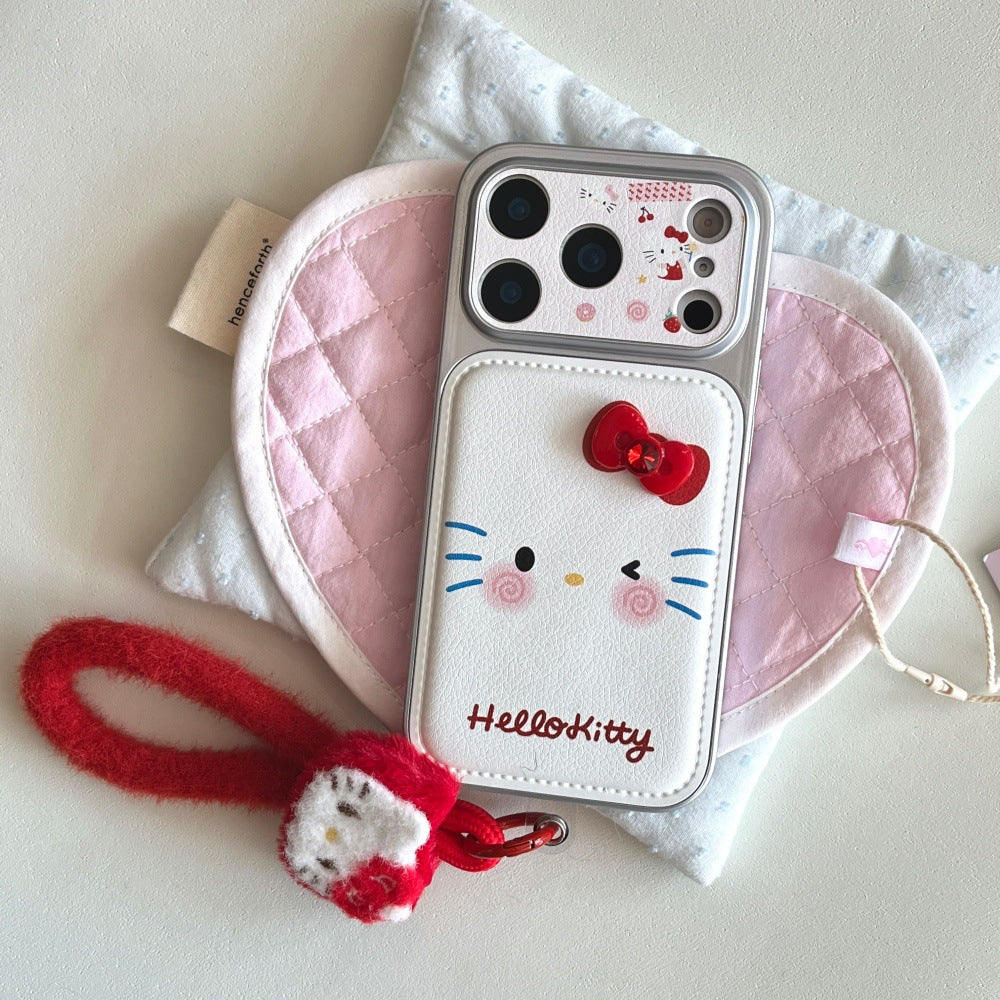 Apple Iphone Cartoon Lanyard Blush Kitty Phone Case (Exclusive)