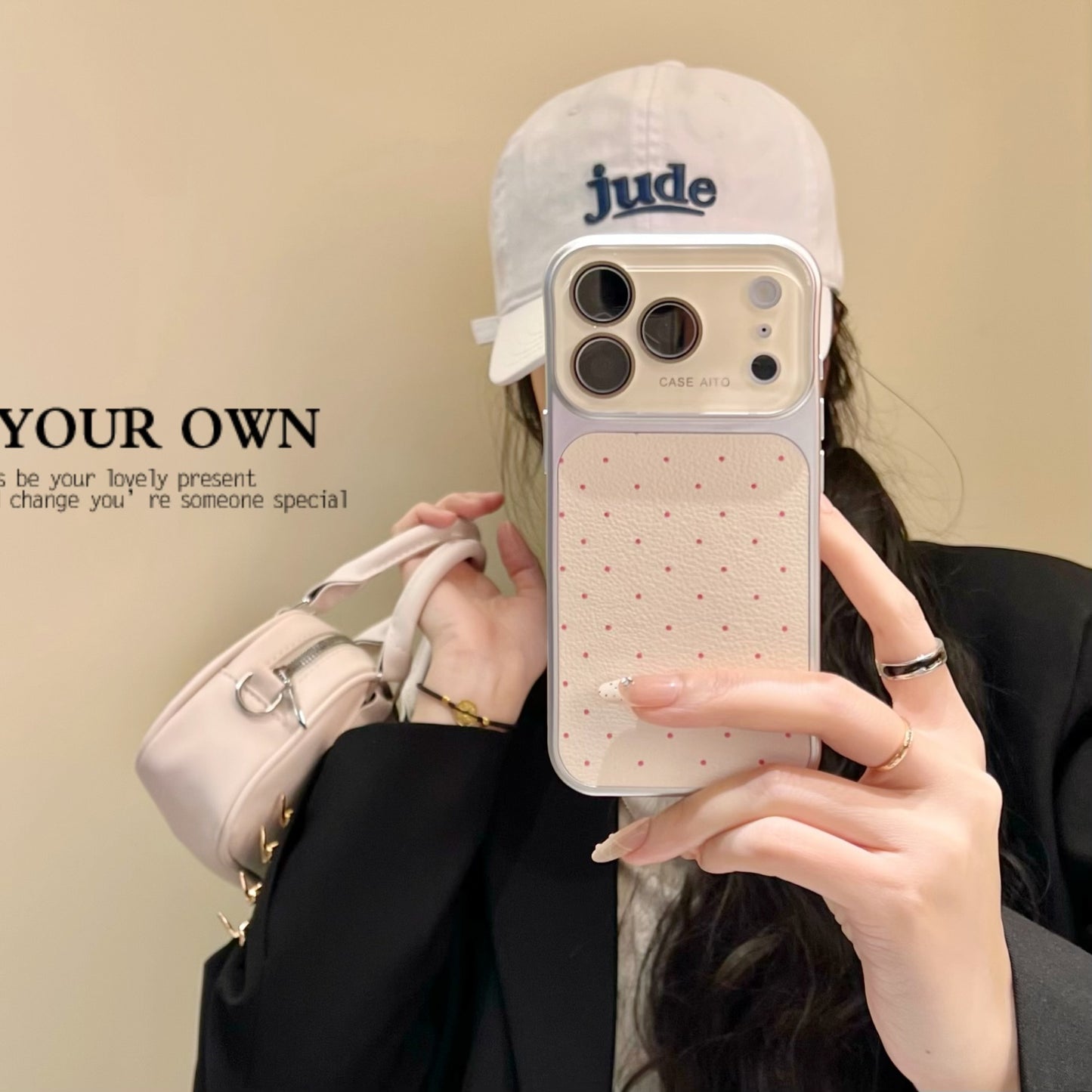 Apple Iphone Sweet and Simple Polka Dot Design for Instagram Girls Case (Exclusive)