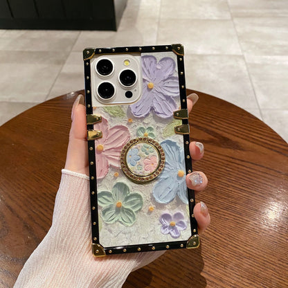 Apple Iphone Colorful Oil Painting Flower Fashion Brand Painted Celebrity Mobile Phone Case(Exclusive)