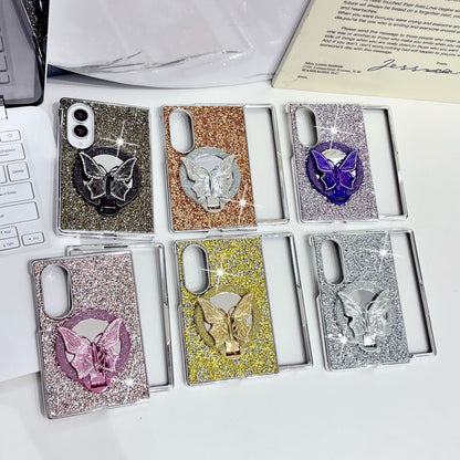 Samsung Fold electroplated butterfly folding diamond folding case (Exclusive)