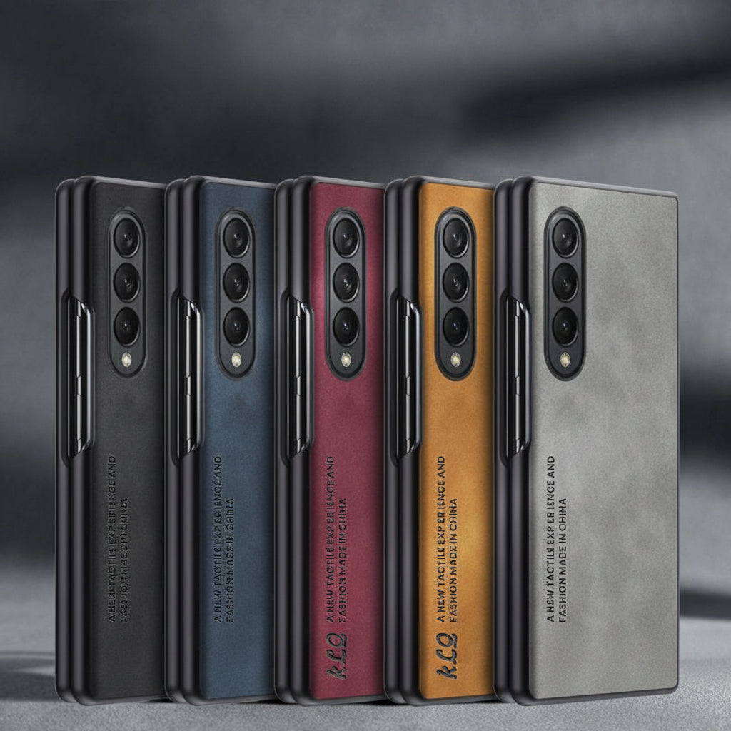 Samsung Z Fold Series Stacked Screen Sheepskin Leather Skin-Feel Protective Case (Exclusive)