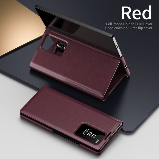 Samsung Fold Series Smart Window Card, Business Leather Case, Flip Cover, Anti-Fall Case (Exclusive)