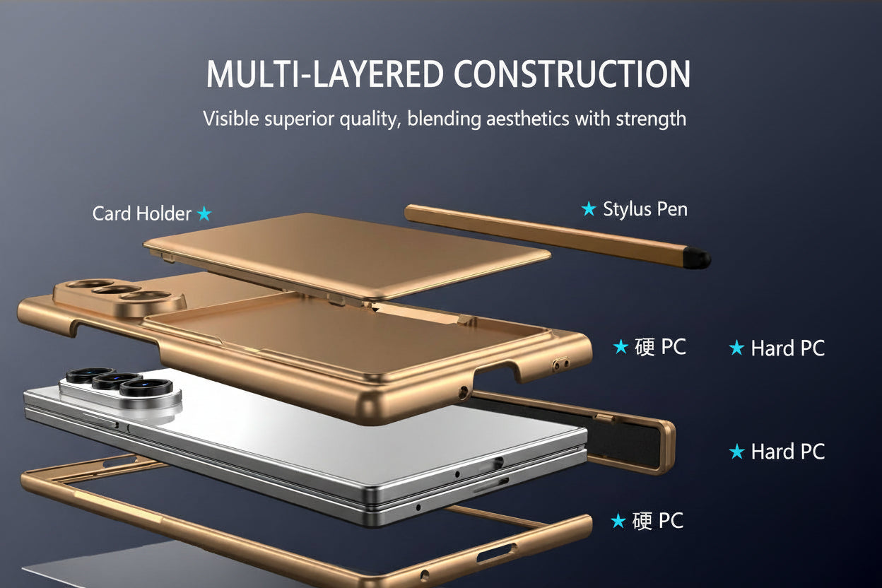 Samsung Fold series Europe and America Style Card Holder, Pen Slot, Folding Stand (Exclusive)