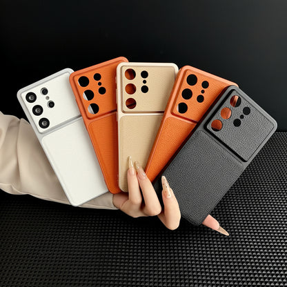 Apple Iphone series Leather Phone Case with Small V Pattern, Anti-Drop, Simple Design Case (Exclsuive)