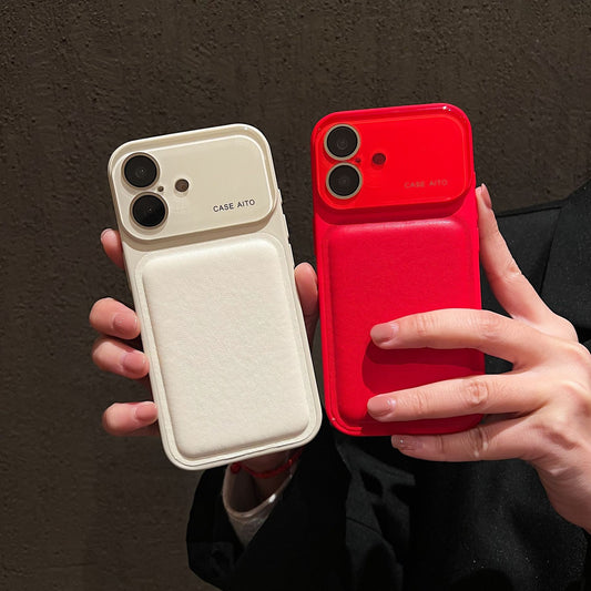 Apple Iphone Vegan Leather cover with 3d Air Cusion Exlusive Design with Minimalistic work  (Exclusive)
