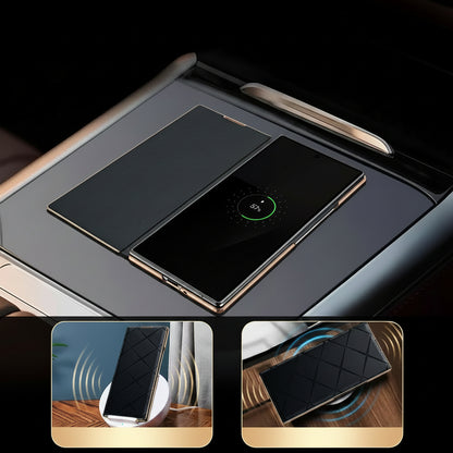 Samsung Fold Series Magnetic Flip Starburst Electroplated Gold Edge Fine Hole Protective Case (Exclusive)