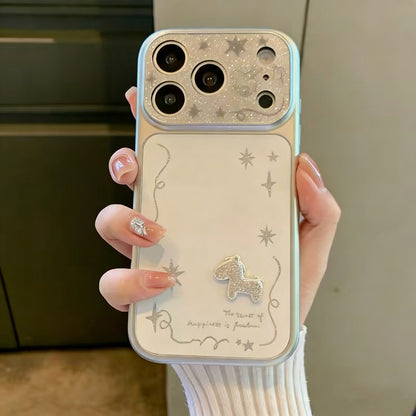 Apple Iphone White Background 3D Rhinestone Pony Case (Exclusive)