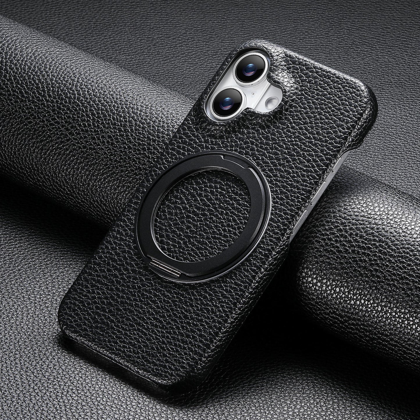 Apple Iphone series Rotating Stand Pebbled Leather Protective Cover (Exclusive)