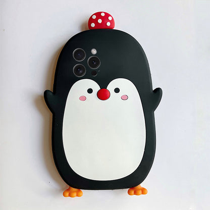 Apple iphone New Cartoon Little Mushroom Penguin Case (Exclusive)
