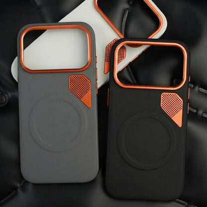 Apple Iphone Gold Armor Magnetic Cooling High-End Plain Leather Case (Exclusive)