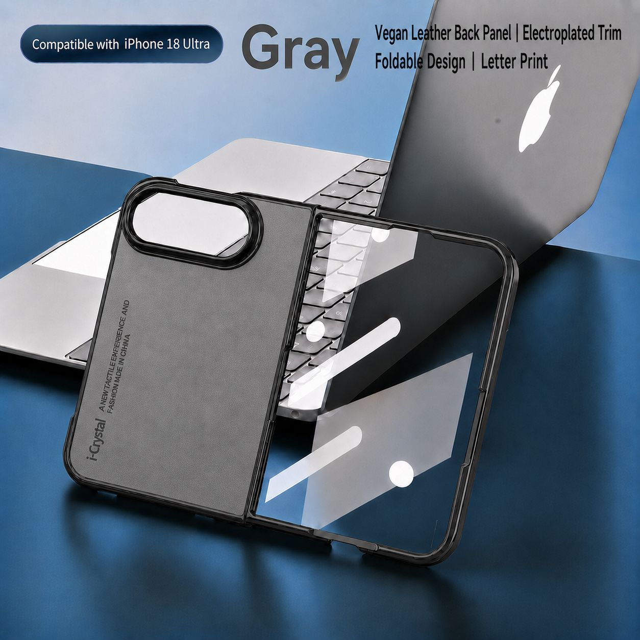 Apple Iphone Ultra Fold screen folding phone screen protector retro sheepskin case (Exclusive)
