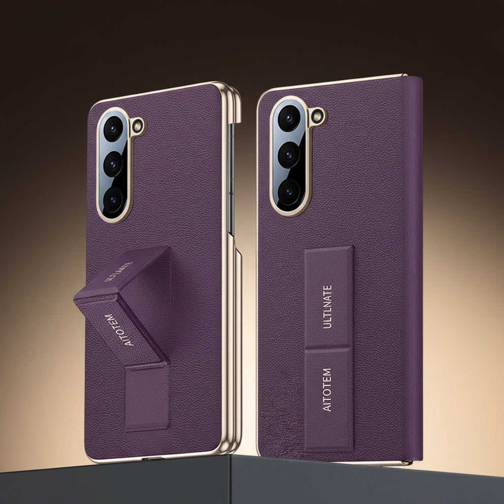 Samsung Fold Series leather wristband dual-axis flip phone Case (Exclusive)