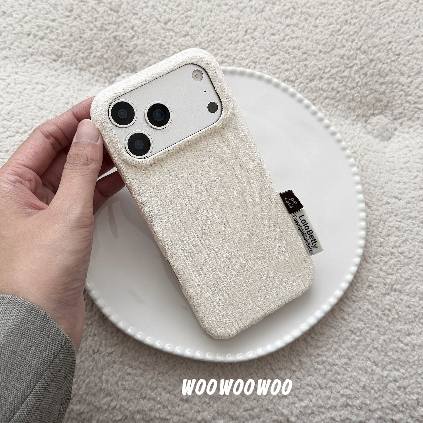 Apple Iphone Autumn and Winter Velvet Starry Pink Glitter Plush Phone Case (Exclusive)