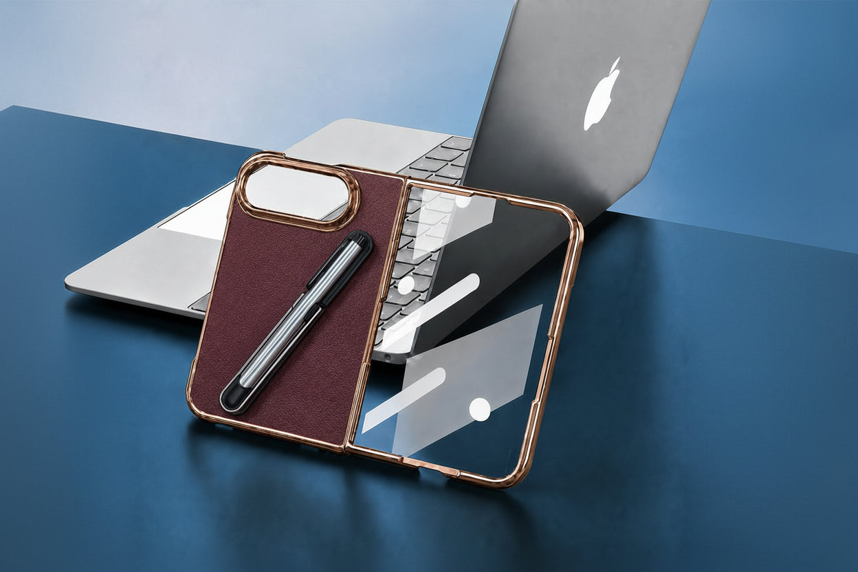Apple iPhone Ultra Fold Electroplated Edge Vegan Leather Drop-Proof Business Case (Exclusive)