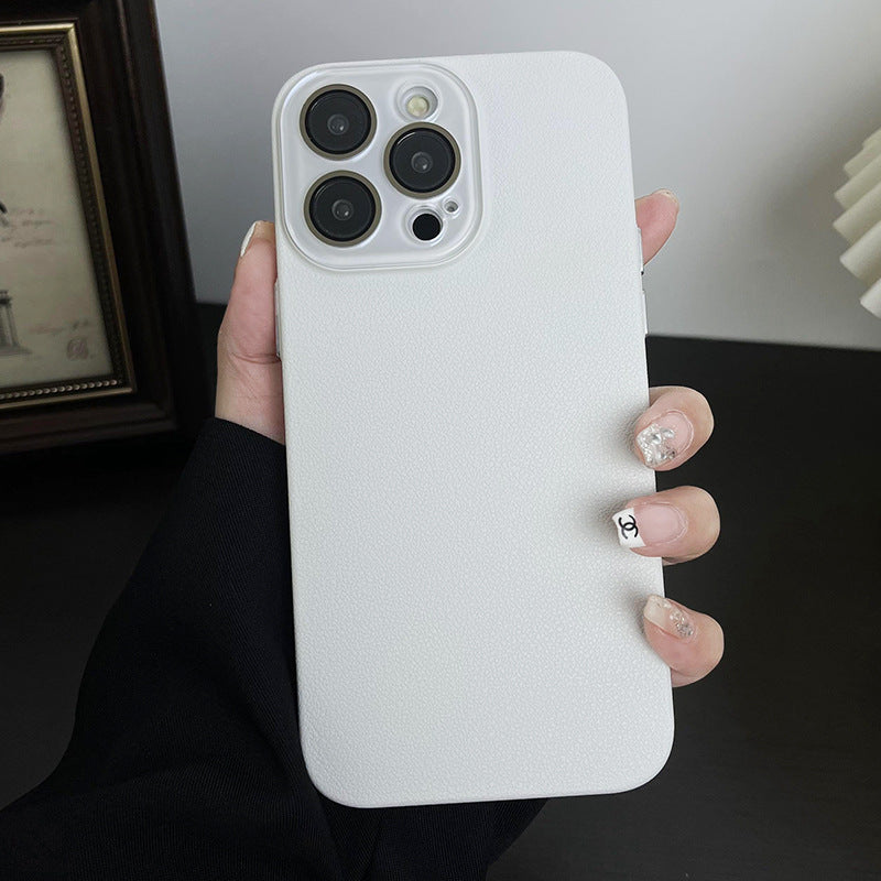 Apple Iphone Litchi Pattern Skin-Feel Crystal Phone Case (Exclusive)