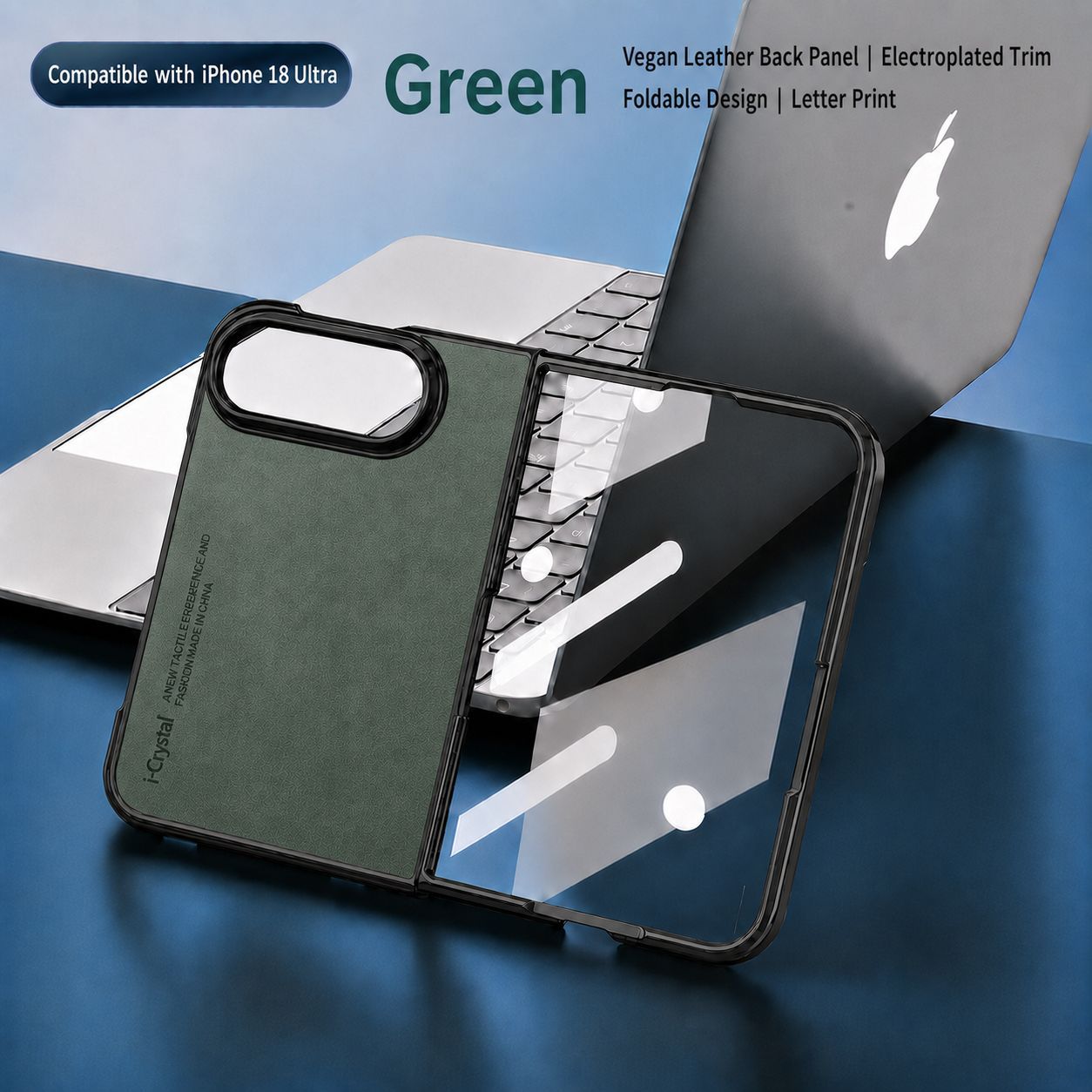Apple Iphone Ultra Fold screen folding phone screen protector retro sheepskin case (Exclusive)