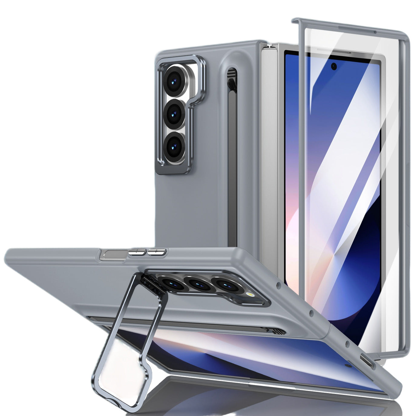 Samsung Fold series lens bracket spring pen slot case film integrated protective case (Exclusive)