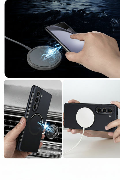 Samsung Fold Series Casual Business Skin-Feel Magnetic Suction Stacking Mobile Phone Case Anti-Fall Men and Women Trendy Case (Exclusive)