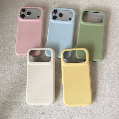 Apple Iphone Simple Solid Color Leather Texture Case (Exclusive)