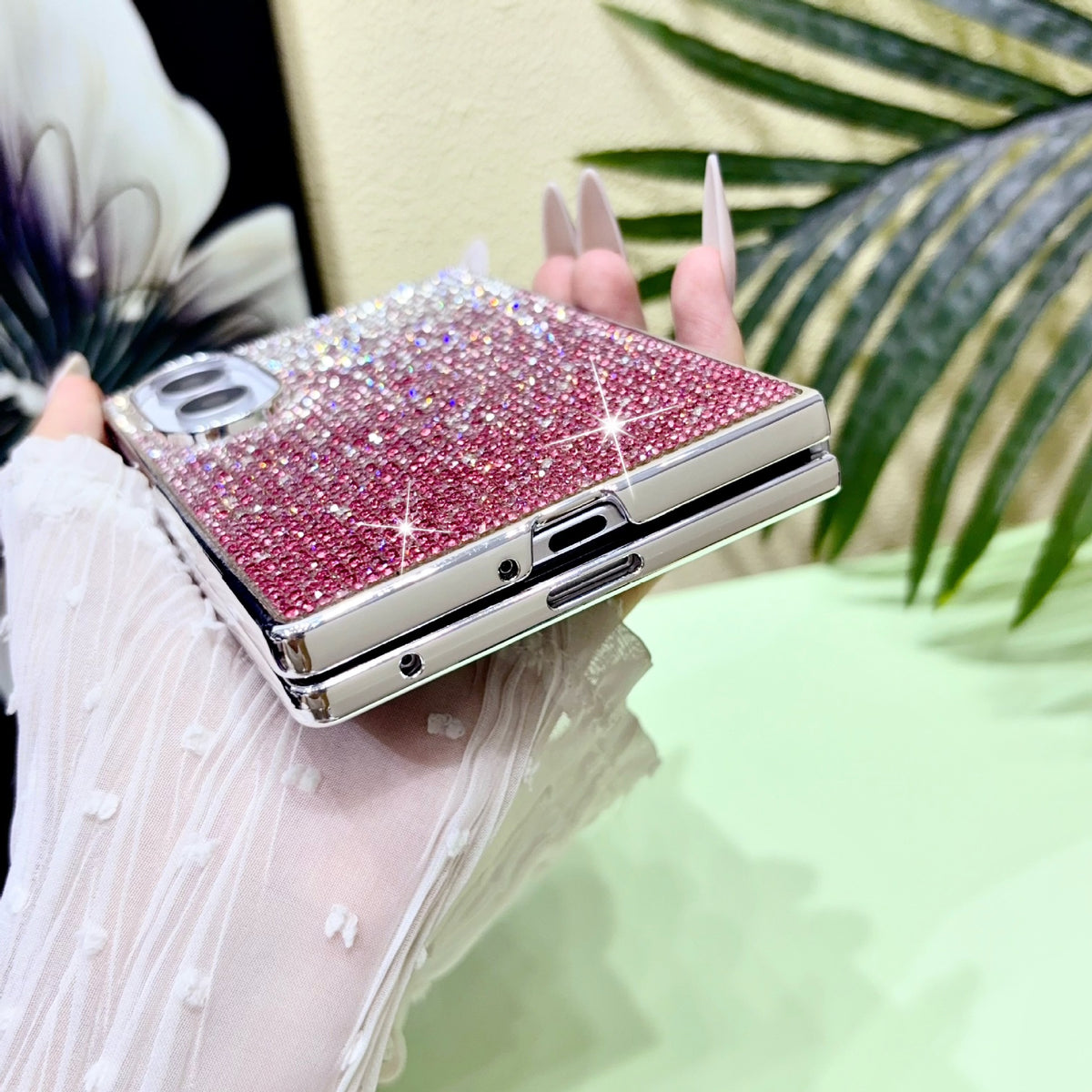 Samsung Fold electroplated gradient bracelet  diamond folding case (Exclusive)
