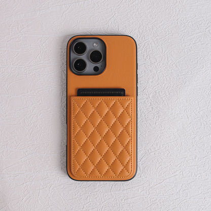 Apple Iphone Lambskin Pu Leather Diamond-Patterned Card Holder Case (Exclusive)