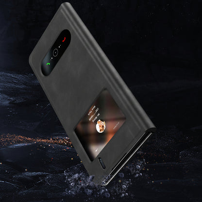 Samsung Fold Series Dual-Window Luxury Nappa Texture Magnetic Protective Case (Exclusive)