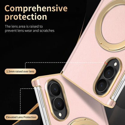 Samsung Fold series screen velvet dual-axis phone case, magnetic rotating stand Case (Exclusive)