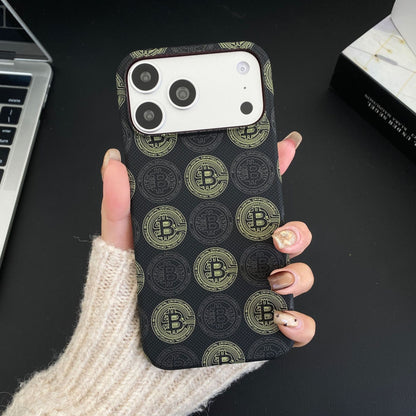 Apple Iphone Kevlar Magnetic Cover with Bitcoin Pattern  (Exclusive)
