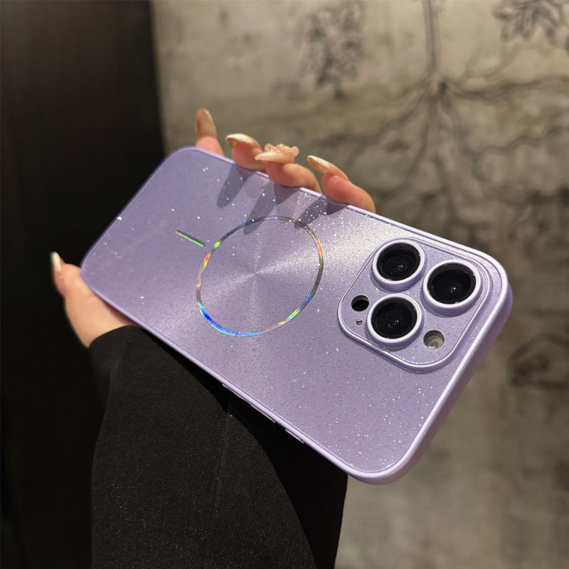 Apple Iphone Ice Crystal Glitter Fine Circle Cover  (Exclusive)