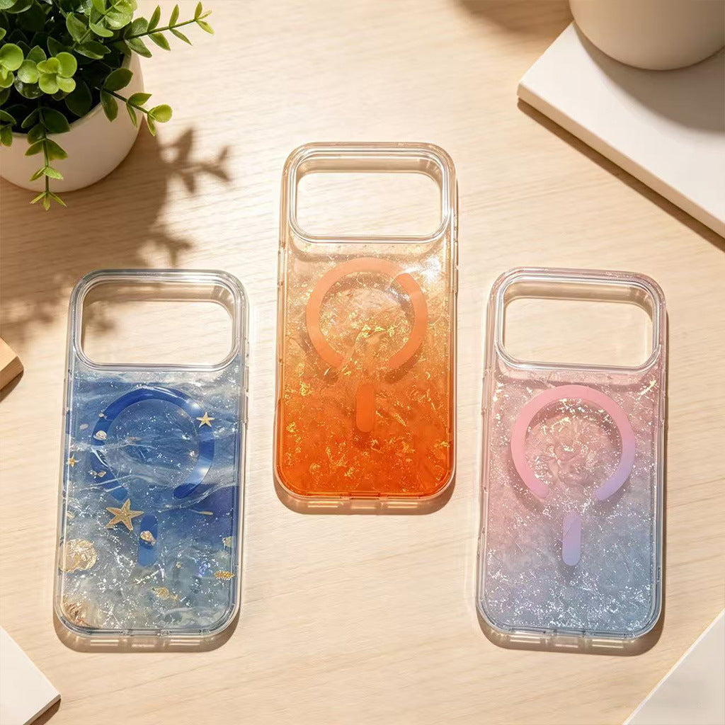 Apple Iphone Dreamy Seashell pattern magnetic phone Case (Exclusive)