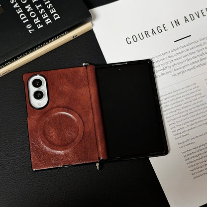 Samsung Fold series wide folding crazy horse phone case (Exclusive)
