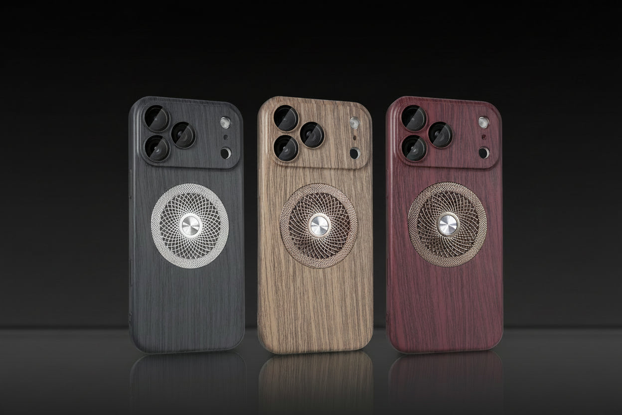 Apple Iphone Cover with Wood Grain Magnetic Suction Cut out hard shell  (Exclusive)