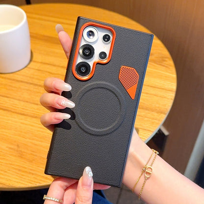 Samsung Ultra series Heat Dissipation and Breathability, Light Luxury Plain Leather Case (Exclusive)