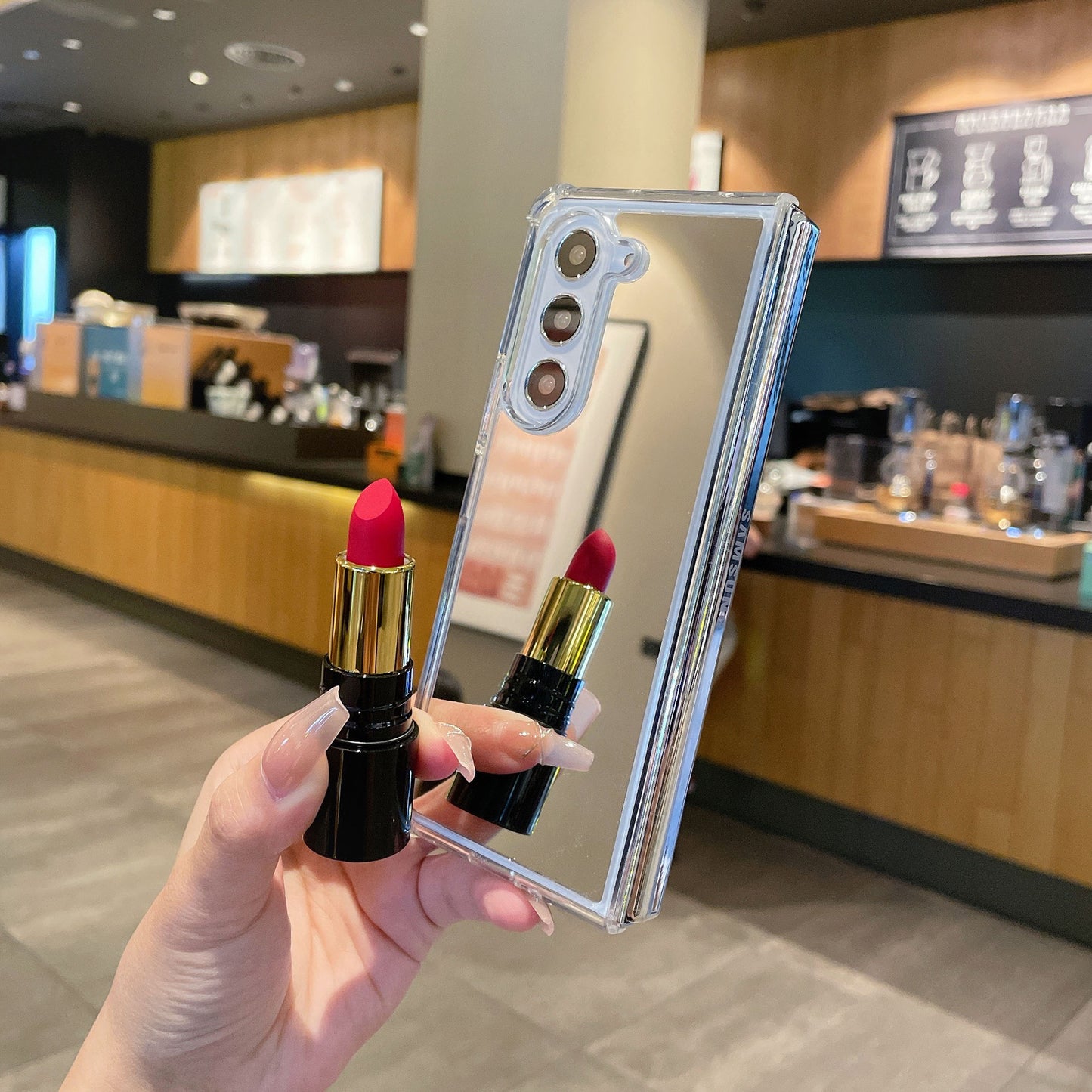 Samsung Fold series Mirror Acrylic Anti-Drop Makeup Mirror Soft Case (Exclusive)