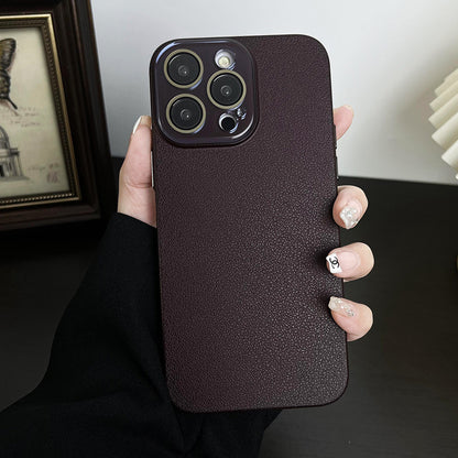 Apple Iphone Litchi Pattern Skin-Feel Crystal Phone Case (Exclusive)