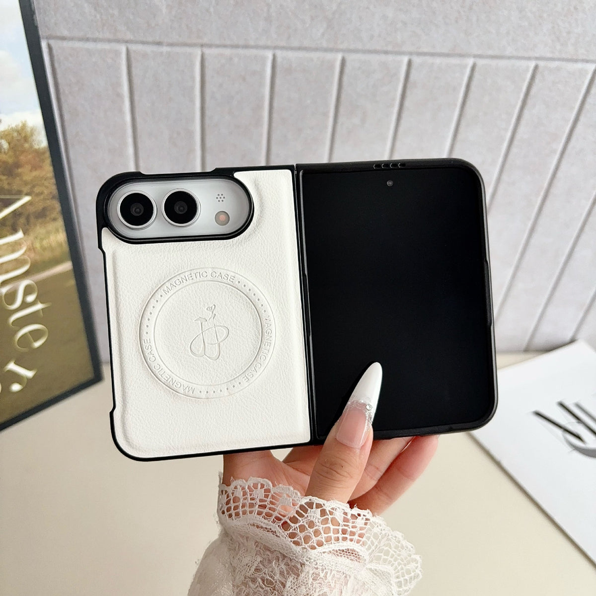 Apple iPhone Ultra foldable leather texture screen phone case (Exclusive)