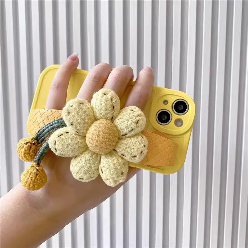 Apple Iphone Lemon yellow flower wristband lanyard Case (Exclusive)