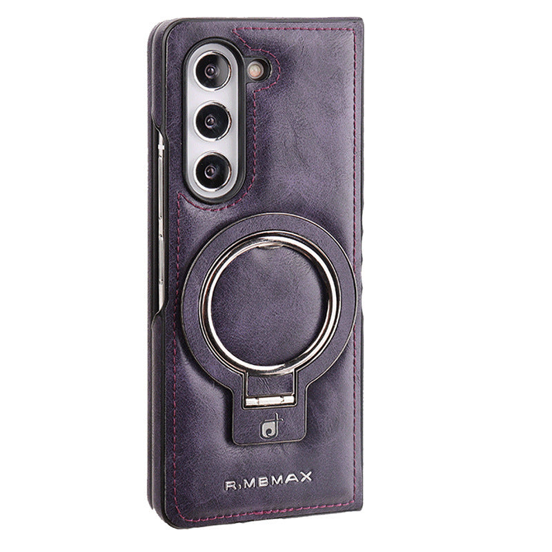 Samsung Fold series Racket Holder Galaxy Magnetic  Creative Men's Leather Case (Exclusive)