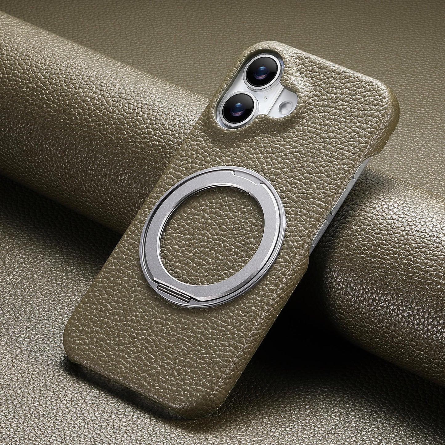 Apple Iphone series Rotating Stand Pebbled Leather Protective Cover (Exclusive)