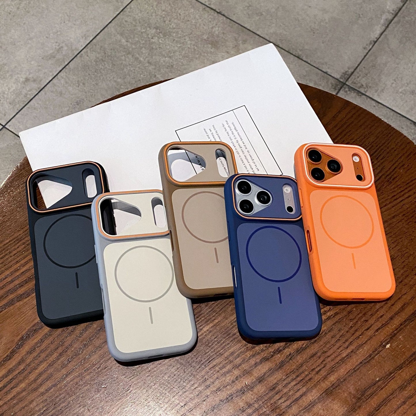 Apple Iphone Large -View Magnetic Phone Case skin feel matte Finish Dual color (Exclusive)