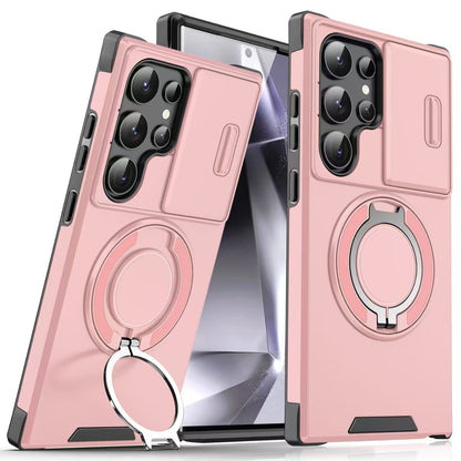 Samsung Ultra Series Applicable Magnetic Rotating Holder Phone Case With Sliding window  (Exclusive)