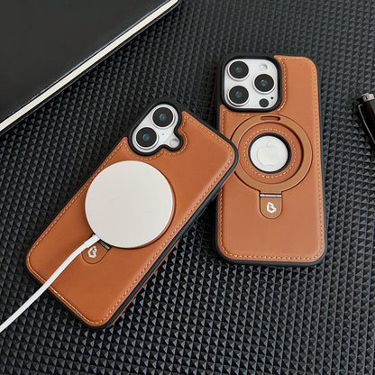 Apple Iphone Stand Phone Case, Business High-End Leather Anti-Fall Protective Case (Exclsuive)