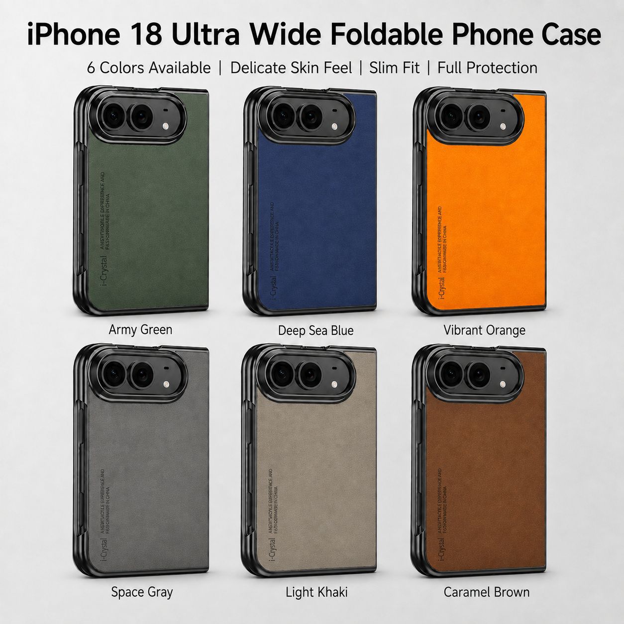 Apple Iphone Ultra Fold screen folding phone screen protector retro sheepskin case (Exclusive)