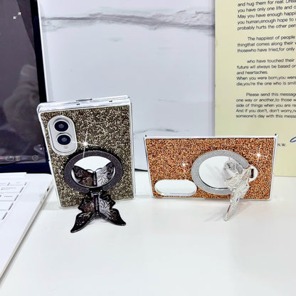 Samsung Fold electroplated butterfly folding diamond folding case (Exclusive)