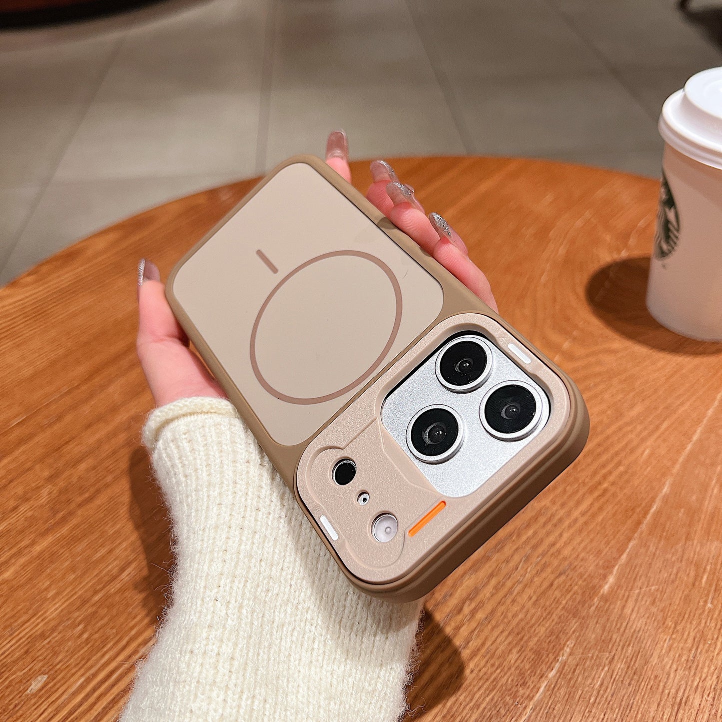 Apple Iphone Color Block Magnetic Skin Feel Frosted Cover