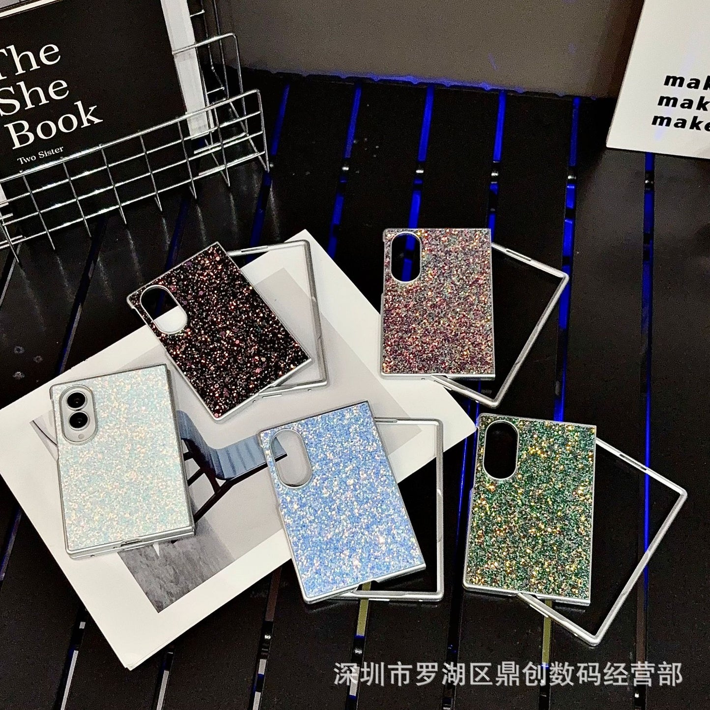 Samsung Z Fold gradient glitter phone case (Exclusive)