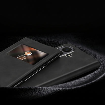 Samsung Fold Series Dual-Window Luxury Nappa Texture Magnetic Protective Case (Exclusive)