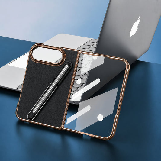 Apple iPhone Ultra Fold Electroplated Edge Vegan Leather Drop-Proof Business Case (Exclusive)