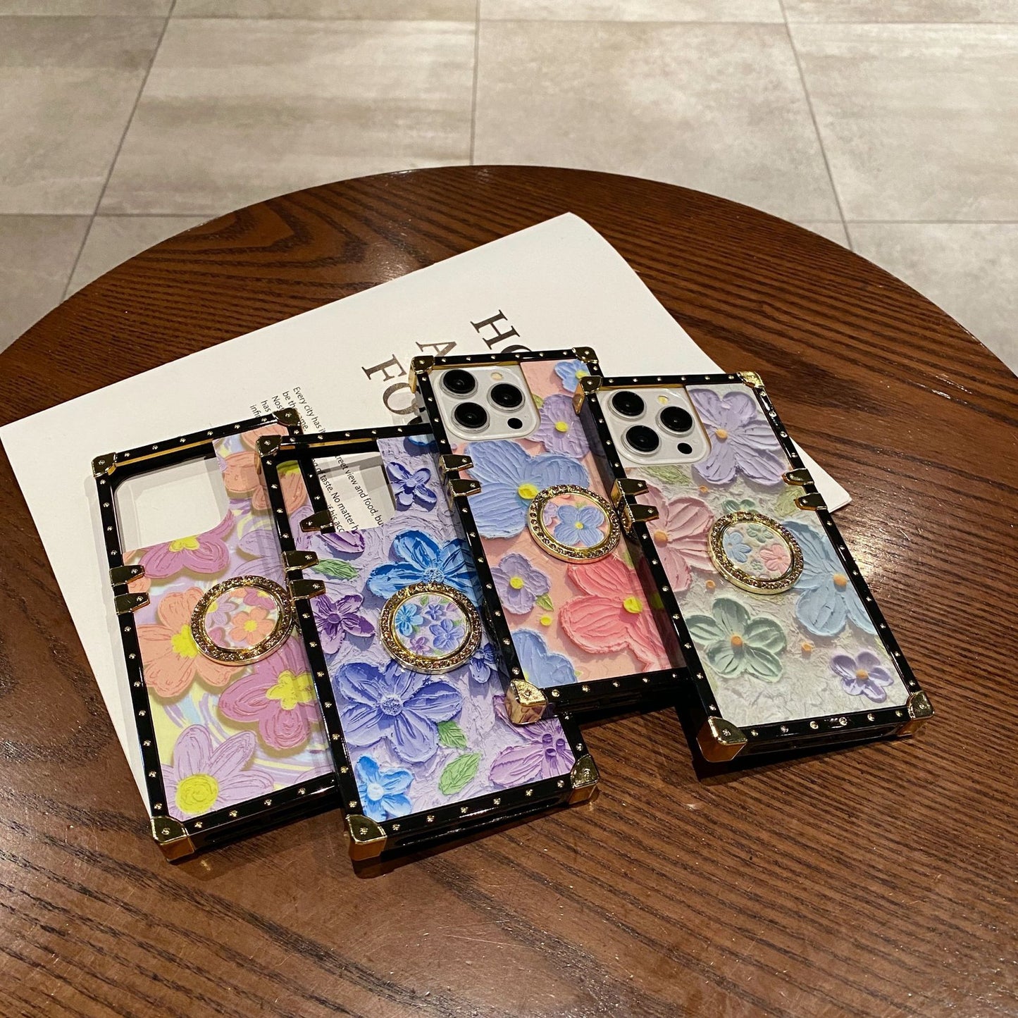 Apple Iphone Colorful Oil Painting Flower Fashion Brand Painted Celebrity Mobile Phone Case(Exclusive)